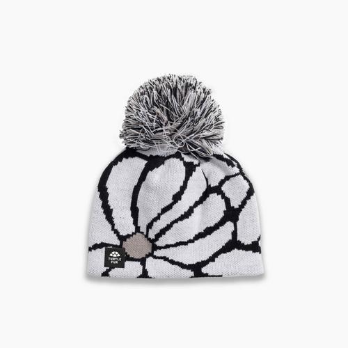 Turtle Fur Bloom Flower Pom Winter Hat Black