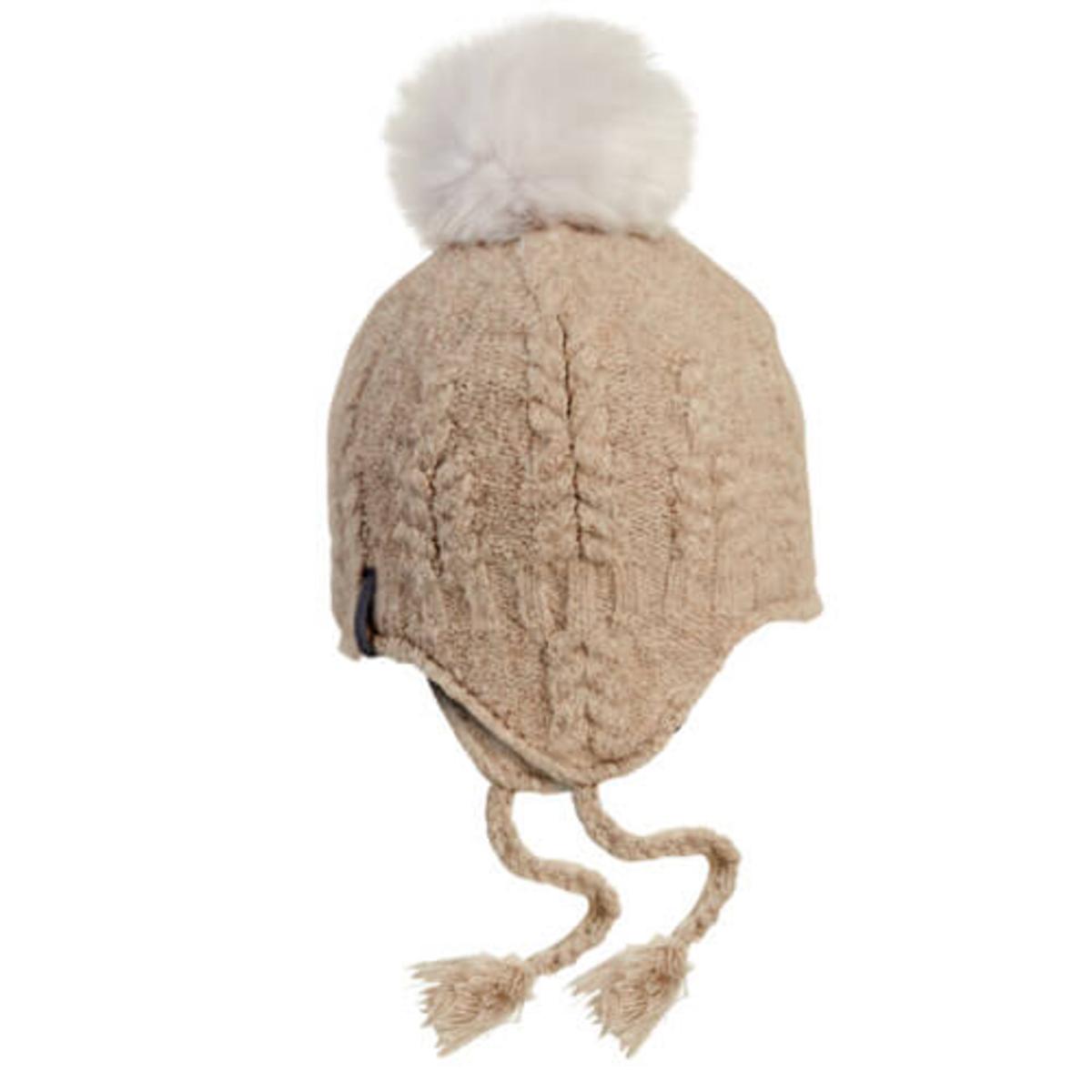 Turtle Fur Nina Recycled Polyester Earflap Winter Hat Latte