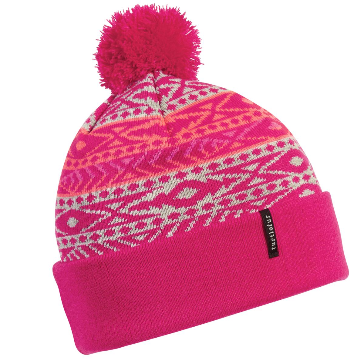 Turtle Fur Winter Thyme Youth Pom Beanie Pink