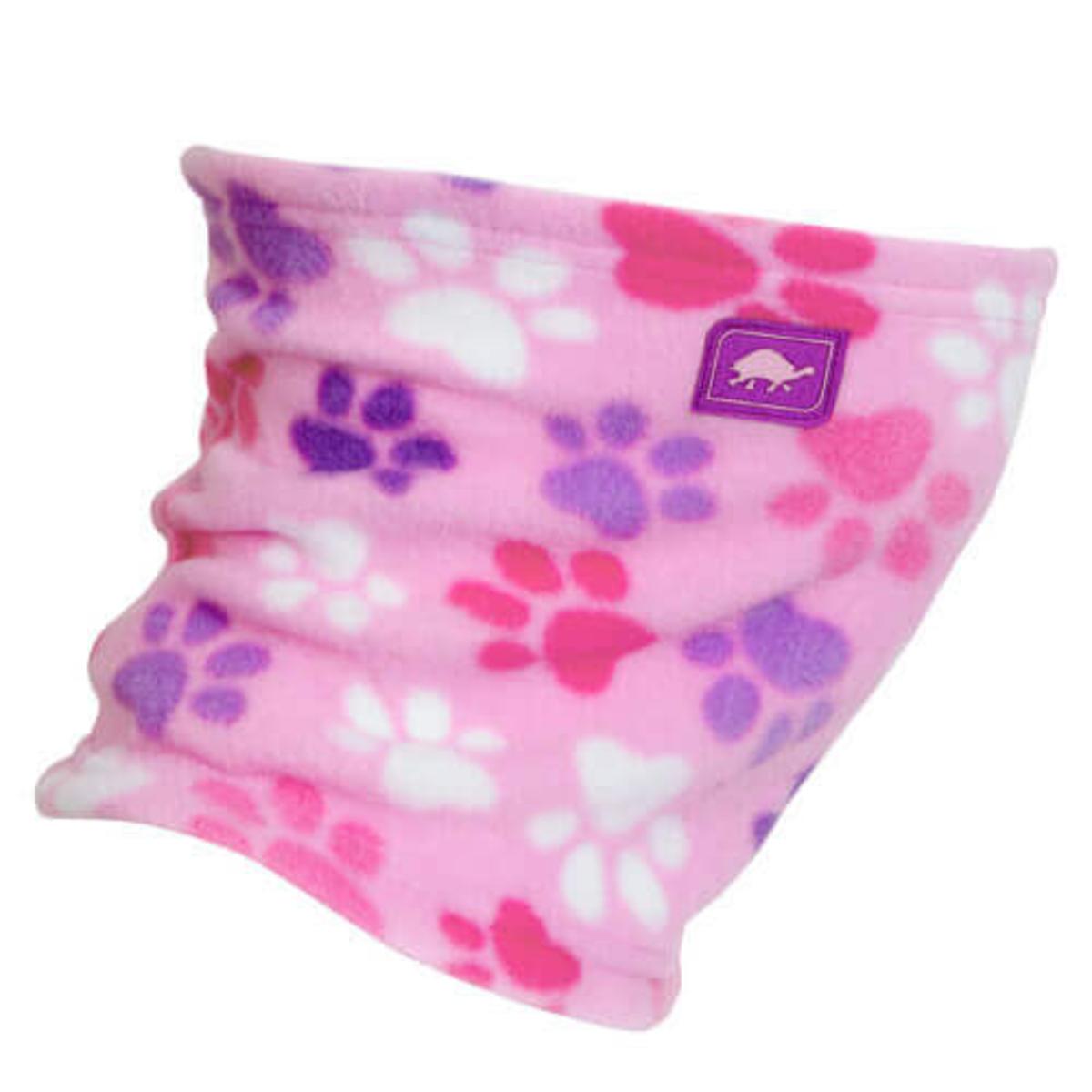 Turtle Fur Kids Playful Prints Fleece Neck Warmer Pink Paws