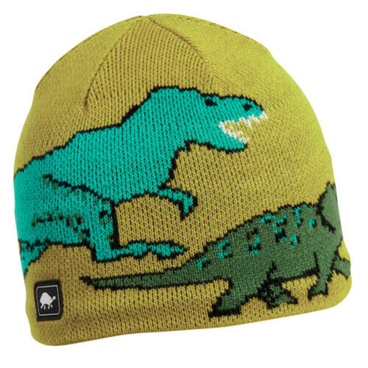 Turtle Fur Kids Jurassic Dinosaur Winter Beanie Hat Lime