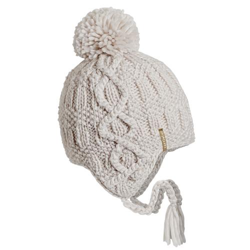 Turtle Fur Gianna Merino Wool Pom Earflap Winter Hat Natural