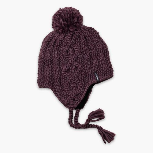 Turtle Fur Gianna Merino Wool Pom Earflap Winter Hat Amethyst