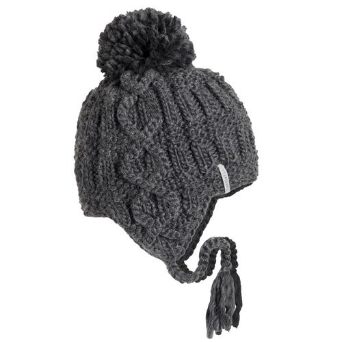 Turtle Fur Gianna Merino Wool Pom Earflap Winter Hat Smoke