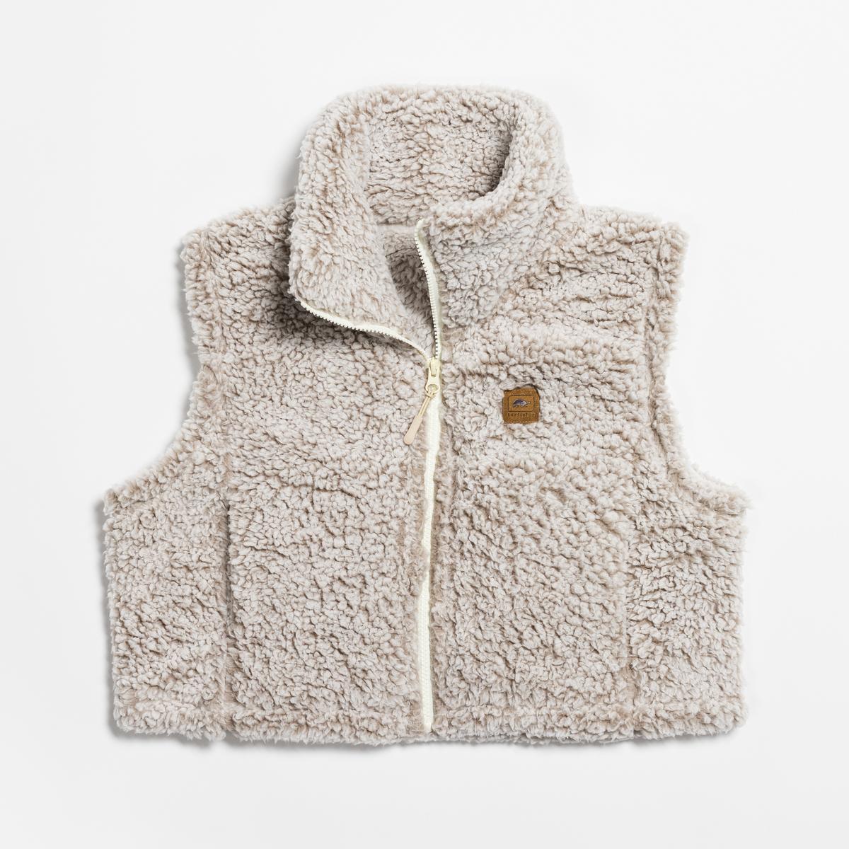 Turtle Fur Lush High Pile Fleece Cropped Vest Natural