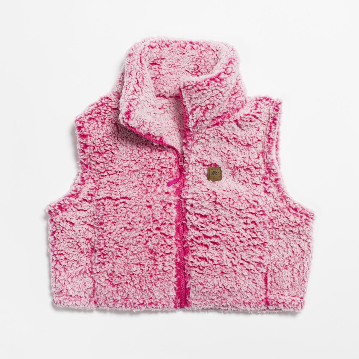 Turtle Fur Lush High Pile Fleece Cropped Vest Luscious Pink