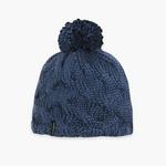Turtle Fur Womens Wave On Wave Merino Wool Pom Beanie Navy